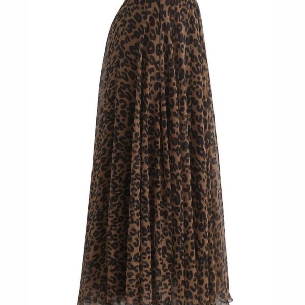 Animal Print Mesh Maxi