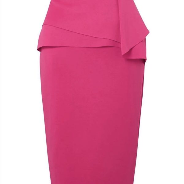 Double Peplum Midi Skirt