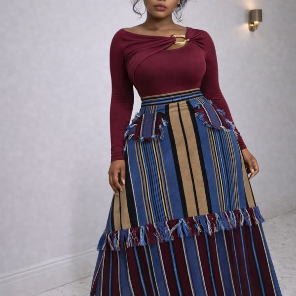 Abeni flare cut asóke skirt