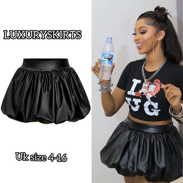 Bubble Leather Skirt