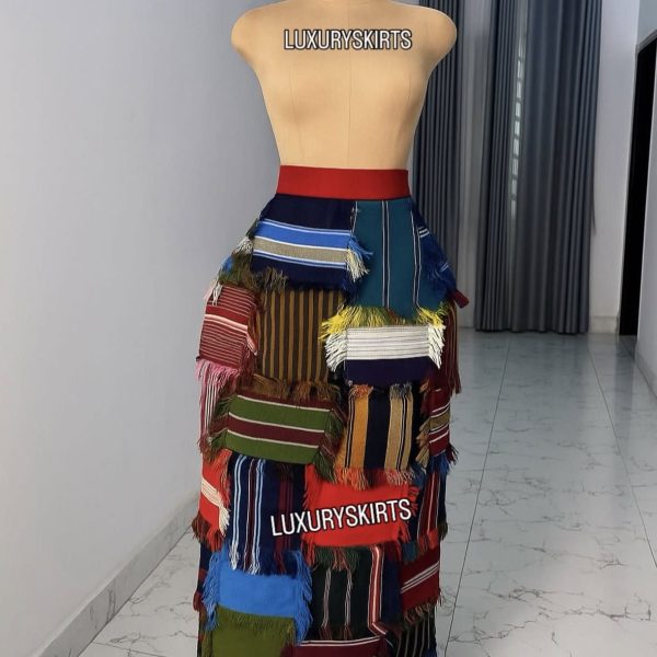 Patched Art Asoke Midi Skirt