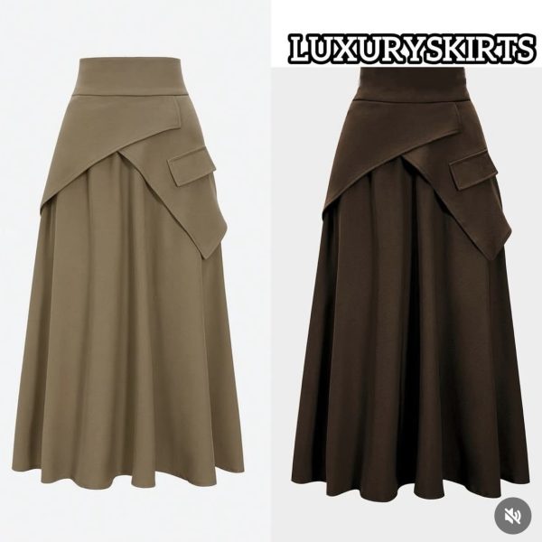 Double Front Wrap Flare Skirt